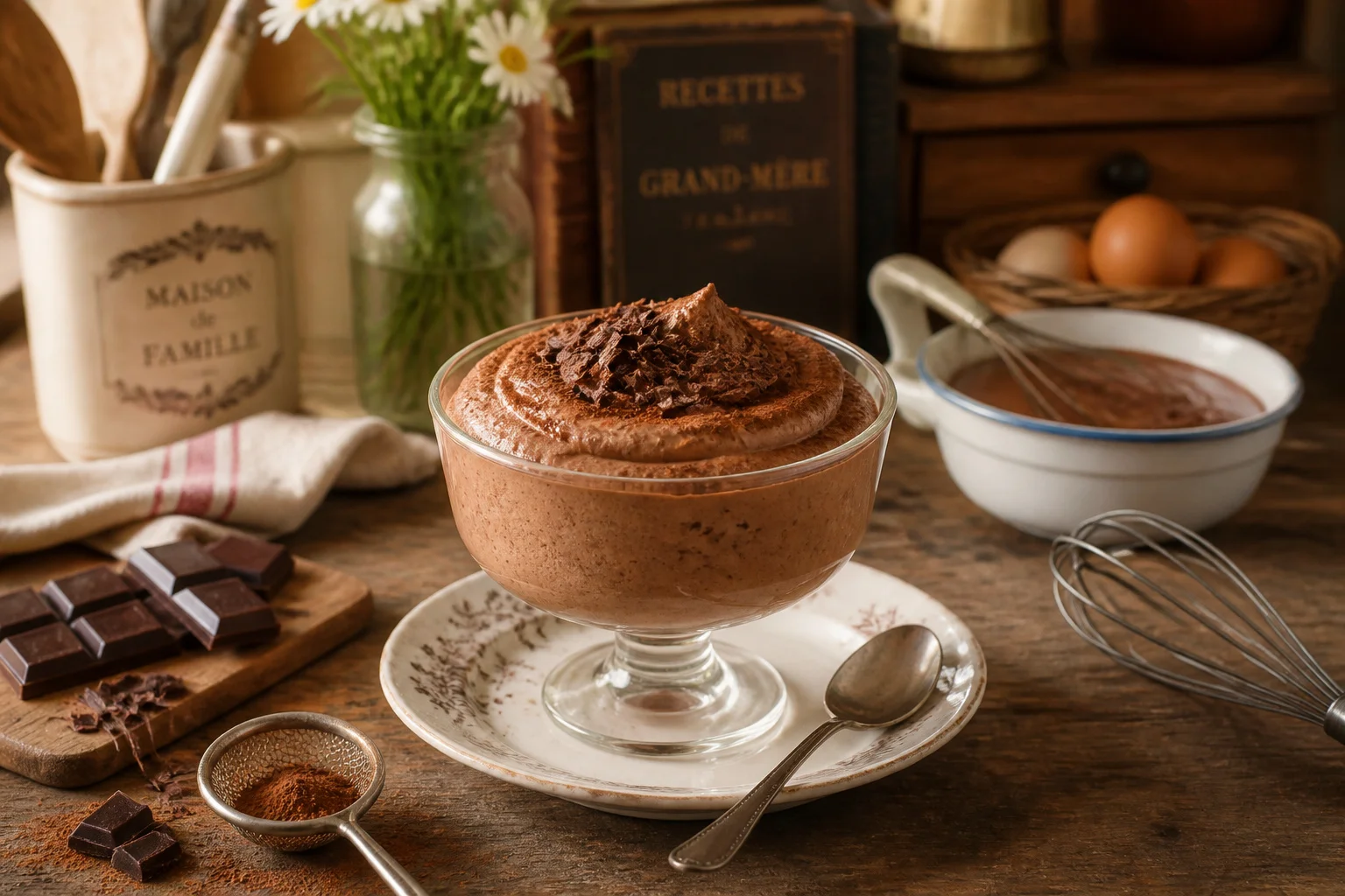 Mousse au chocolat aerienne tradition grand mere
