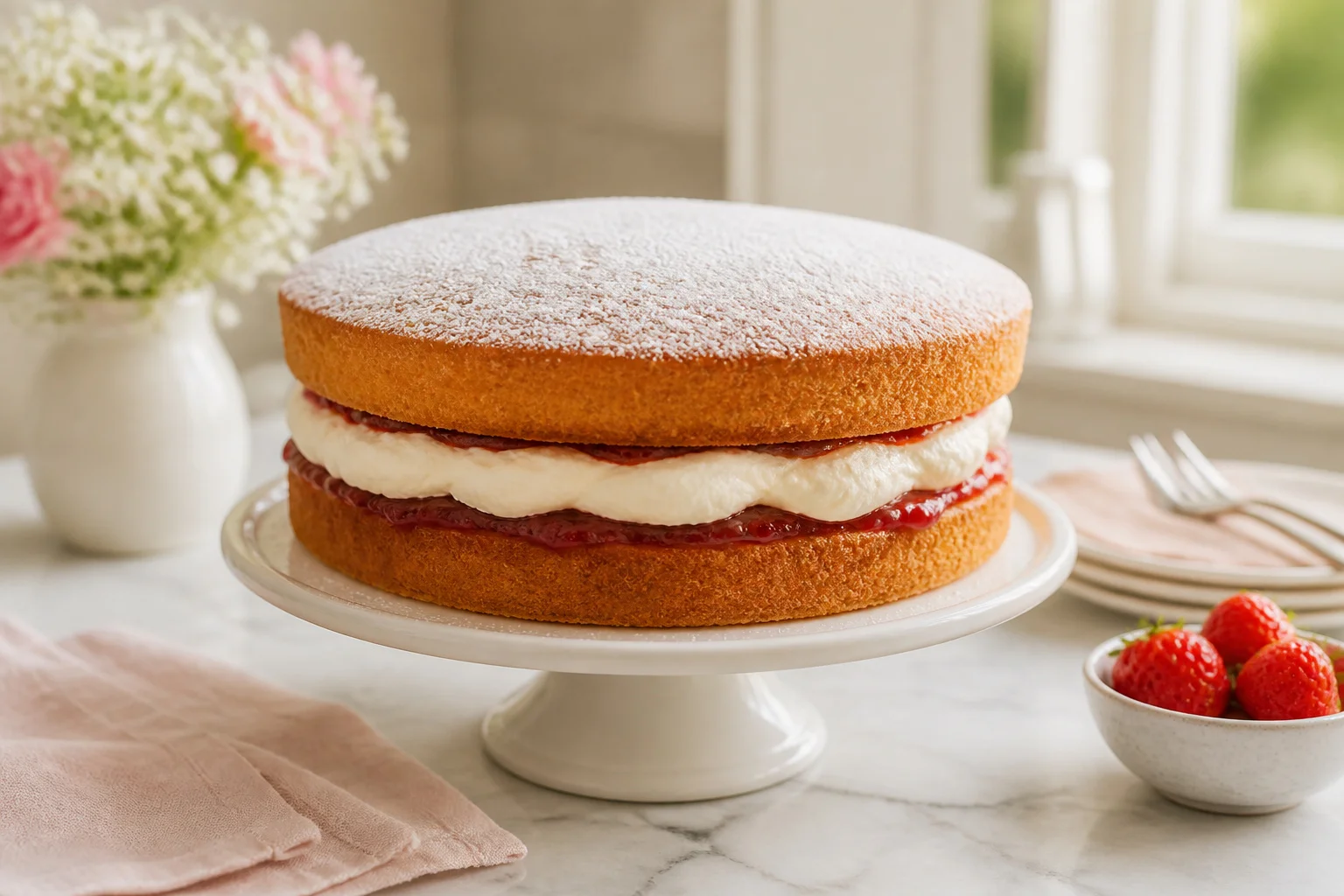 Gateau victoria sponge classique et gourmand