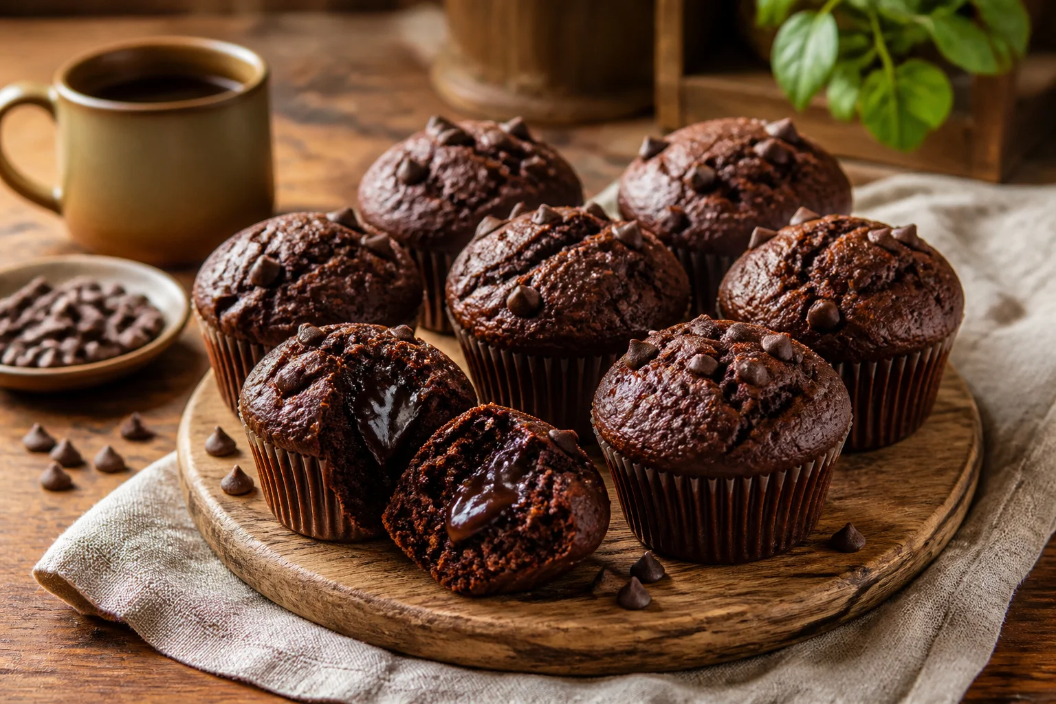 Muffins au chocolat gourmands