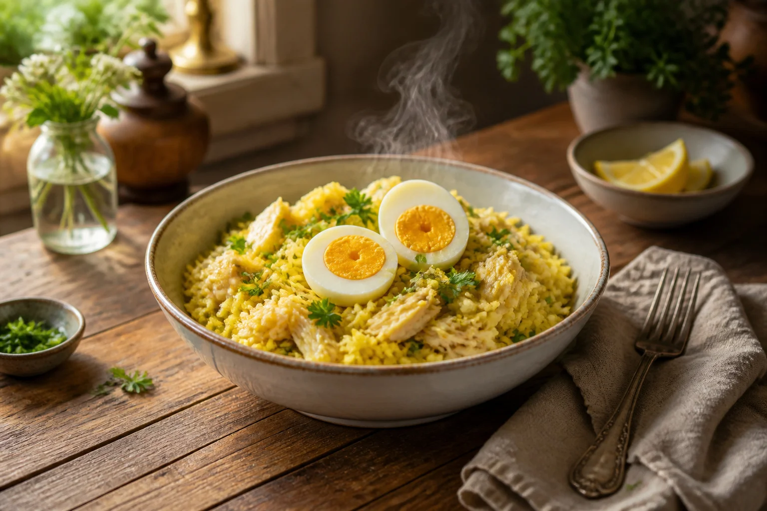 Kedgeree savoureux et fumant