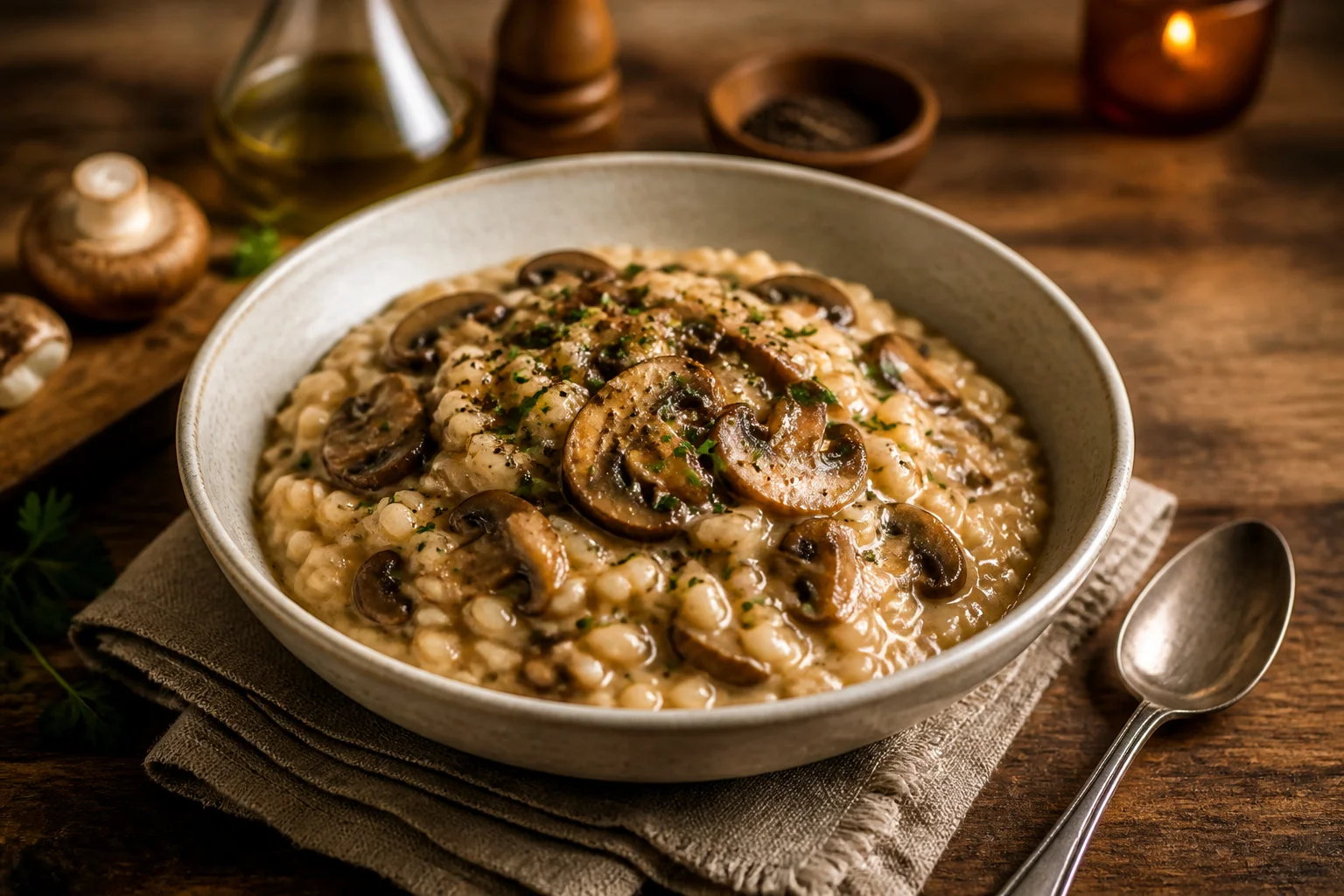 Risotto cremeux aux champignons